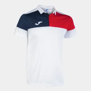 CREW V SHORT SLEEVE POLO WHITE RED NAVY 3XL