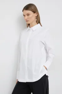 Košeľa Joop! dámska, biela farba, voľný strih, s klasickým golierom #6631866