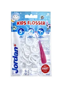 Jordan Kids Flosser luk s niťou pre medzizubné čistenie - modrý, 36 ks