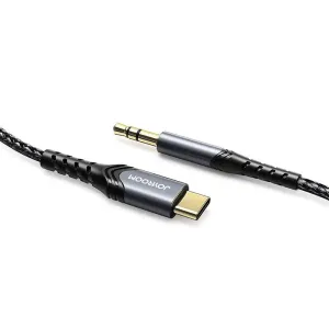 Joyroom AUX stereo audio cable 3.5 mm mini jack - USB-C for tablet phone 1 m black (SY-A03)