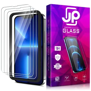 JP Long Pack Tvrdených skiel, 3 sklá na telefón s aplikátorom, iPhone 13 Pro MAX