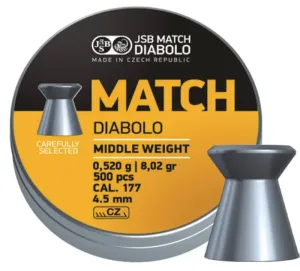 Diabolky Yellow Match Middle Weight 4.51 mm JSB® / 500 ks (Farba: Viacfarebná)