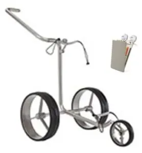 Jucad Junior Steel 3-Wheel SET Silver Manuálny golfový vozík
