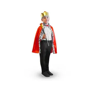 JUNIOR - Detský kostým Kráľ (pelerína, koruna, žezlo), veľkosť univerzálna