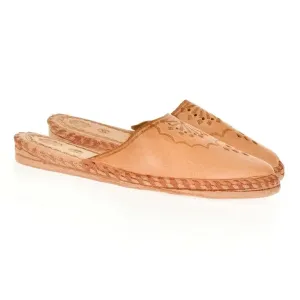 Dámske béžové kožené papuče HANDMADE GORAL #1796486