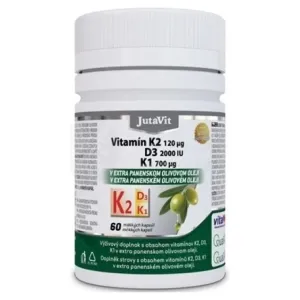 JUTAVIT Vitamín K2 120 µg, D3 2000 IU, K1 700 µg mäkké kapsuly 60 kapsúl