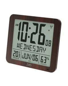 Rádiom riadené digitálne hodiny s budíkom JVD hnedé DH9335.2, 25cm #3441756
