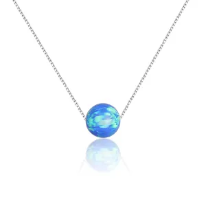 JVD Strieborný náhrdelník s modrým opál SVLN0166XF6O300