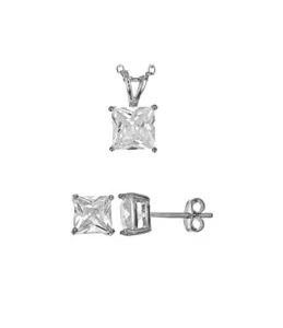 JVD Elegantná strieborná súprava šperkov sa zirkónmi SVLS0028SH2BI00 (prívesok, náušnice)