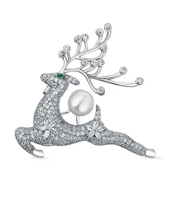 JwL Luxury Pearls Pôvabná perlová brošňa s kryštálmi Jelínek JL0792