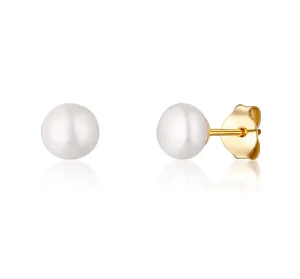 JwL Luxury Pearls Žlto pozlátené náušnice s pravými riečnymi perlami JL0767