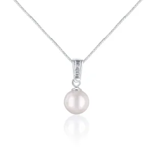 JwL Luxury Pearls Elegantný náhrdelník s morskou perlou Akoya a kryštály JL0658 (retiazka, prívesok)