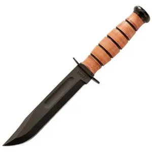 Nôž s pevnou čepeľou U.S. NAVY KA-BAR® – Čierna čepeľ, Hnedá (Farba: Hnedá, Varianta: Čierna čepeľ) #5809556