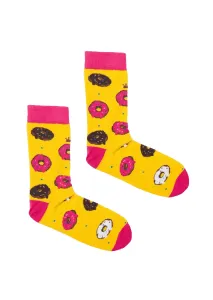Kabak Unisex's Socks Patterned Donuts Yellow #4291533