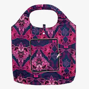 Fialová, skladacia taška Shopper s farebným vzorom - Doplnky