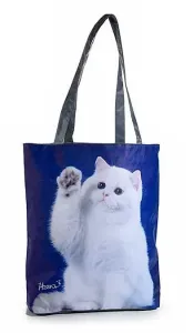 Veľká kabelka s bielou mačkou s labkou #4882268