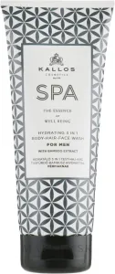 Kallos Jemný sprchový gél pre mužov na tvár, telo a vlasy SPA (Hydrating 3 In 1 Body - Hair -Face Wash) 200 ml