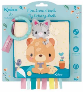 Textilná knižka medveď Choo at home Activity Book Kaloo s krúžkom pre najmenších od 0 mes