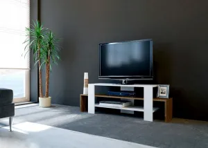 TV stolek SOLE 120 cm bílý/ořech