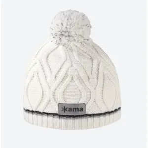 Detská pletená merino čiapky Kama B90 101 prírodne biela M