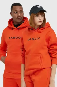 Mikina Kangol unisex, oranžová farba, s kapucňou, s potlačou #6331300