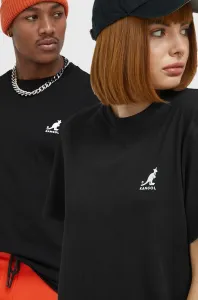 Bavlnené tričko Kangol čierna farba, s potlačou #4224768