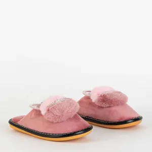 Ružové dámske papuče s mačiatkom Milonu - Topánky
