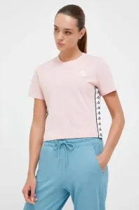 Bavlnené tričko Kappa ružová farba