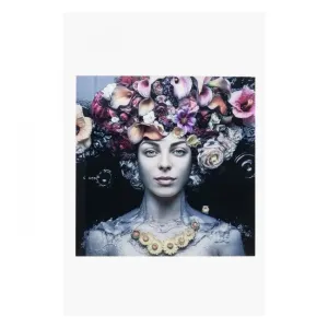 KARE DESIGN Sklenený obraz Flower Art Lady 80×80 cm