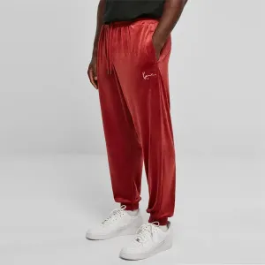 Karl Kani Small Signature Velvet Pants wine red - Size:XS