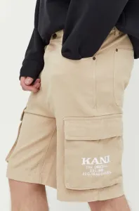 Bavlnené šortky Karl Kani béžová farba