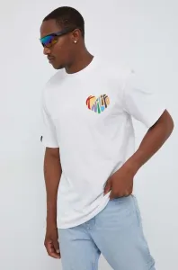 Bavlnené tričko Karl Kani biela farba, s potlačou