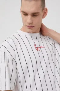 Bavlnené tričko Karl Kani biela farba, vzorované #7055281