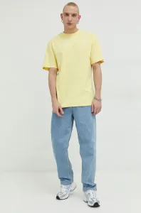 Bavlnené tričko Karl Kani žltá farba, s nášivkou