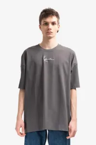 Bavlnené tričko Karl Kani Small Signature Heavy Jersey 6037281-GREY, šedá farba, s nášivkou