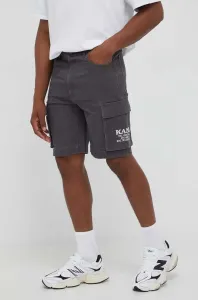 Rifľové krátke nohavice Karl Kani pánske, šedá farba #8751662