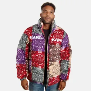 Zimná bunda Karl Kani Retro Paisley Corduroy Puffer Jacket dark red/multicolor - XL