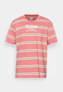 Karl Kani T-shirt Retro Stripe Tee rose/brown/light sand - Size:M