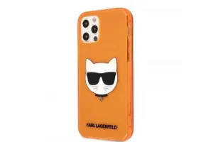 Karl Lagerfeld KLHCP12MCHTRO Apple iPhone 12/12 Pro hardcase Glitter Choupette Fluo (oranžová)