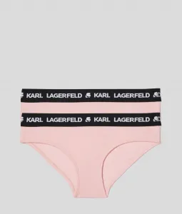 Spodná Bielizeň Karl Lagerfeld Logo Hipsters Set 2-Pack Ružová Xs