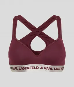 Spodná Bielizeň Karl Lagerfeld Metallic Logo Padded Bra Červená L