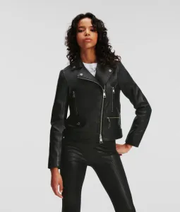 Bunda Karl Lagerfeld Leather Biker Jacket Čierna 38 #8000277