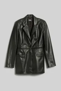 Bunda Karl Lagerfeld Recycled Leather Zip Jacket Čierna 40