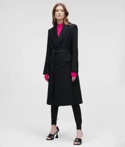 Kabát Karl Lagerfeld Tailored Feminine Coat Čierna 38