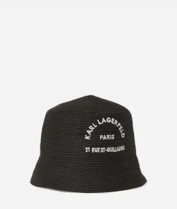 Klobúk Karl Lagerfeld Rsg Straw Bucket Hat Čierna None
