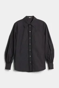 Košeľa Karl Lagerfeld Decorative Trim Poplin Shirt Čierna 38