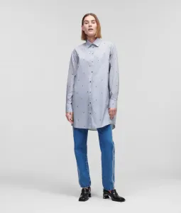 Košeľa Karl Lagerfeld Monogram Stripe Tunic Shirt Modrá 40