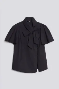 Košeľa Karl Lagerfeld Poplin Shirt W/Neck Bow Čierna 46