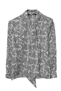 Košeľa Karl Lagerfeld Printed Silk Shirt W/ Bow Biela 42