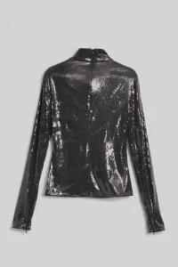 Top Karl Lagerfeld Sequin Zip Sleeve Top Čierna 38